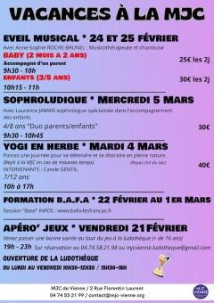 Programme vacances d'hiver 2025